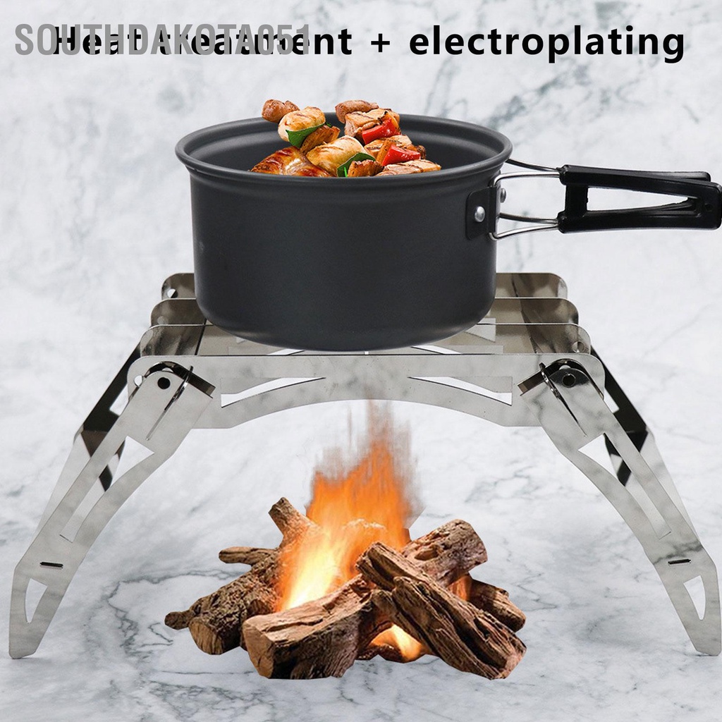 Southdakota051 Loại thẻ ngoài trời Đồ nướng Đứng cắm trại Giá đựng dụng cụ nấu ăn Di động Picnic Gấp