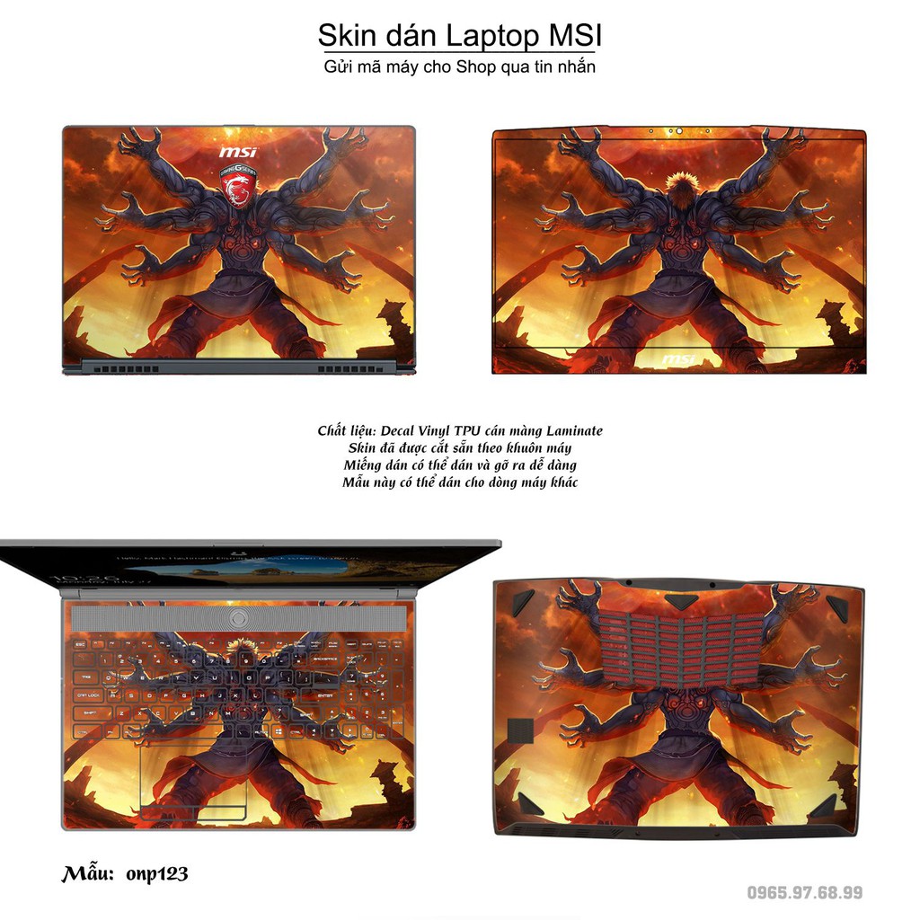 Skin dán Laptop MSI in hình One Piece nhiều mẫu 14 (inbox mã máy cho Shop)