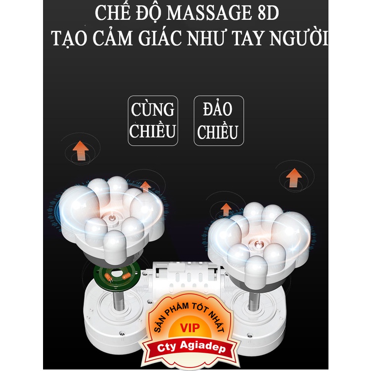 Gối massage Hồng ngoại Chườm nóng bằng hạt ngọc kết hợp thảo dược (BẢN 2 MẢNH)