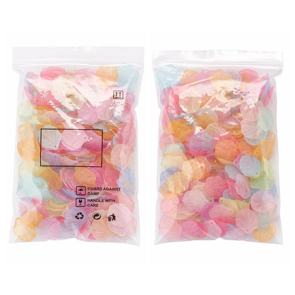 Bộ 200 Mặt Dây Chuyền Acrylic Trong Suốt Nhiều Màu 19.5x16.5x4mm: 1.5mm