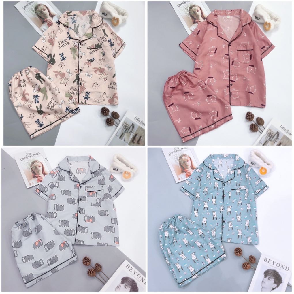 [Kate mềm] Bộ Pijama đùi chất Kate mềm freesize<60kg | BigBuy360 - bigbuy360.vn