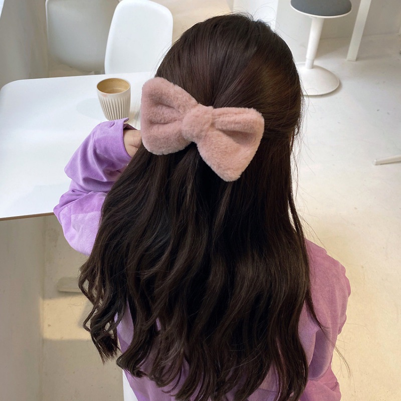 Kẹp tóc MALANO nơ kẹp tóc Hàn Quốc bông len thời trang mùa đông cho nữ FAH-001312