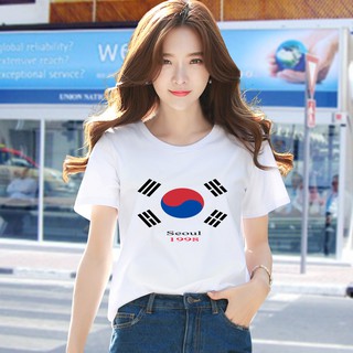 Áo thun Nữ form rộng in hình cờ Korea cực xinh AOTN03