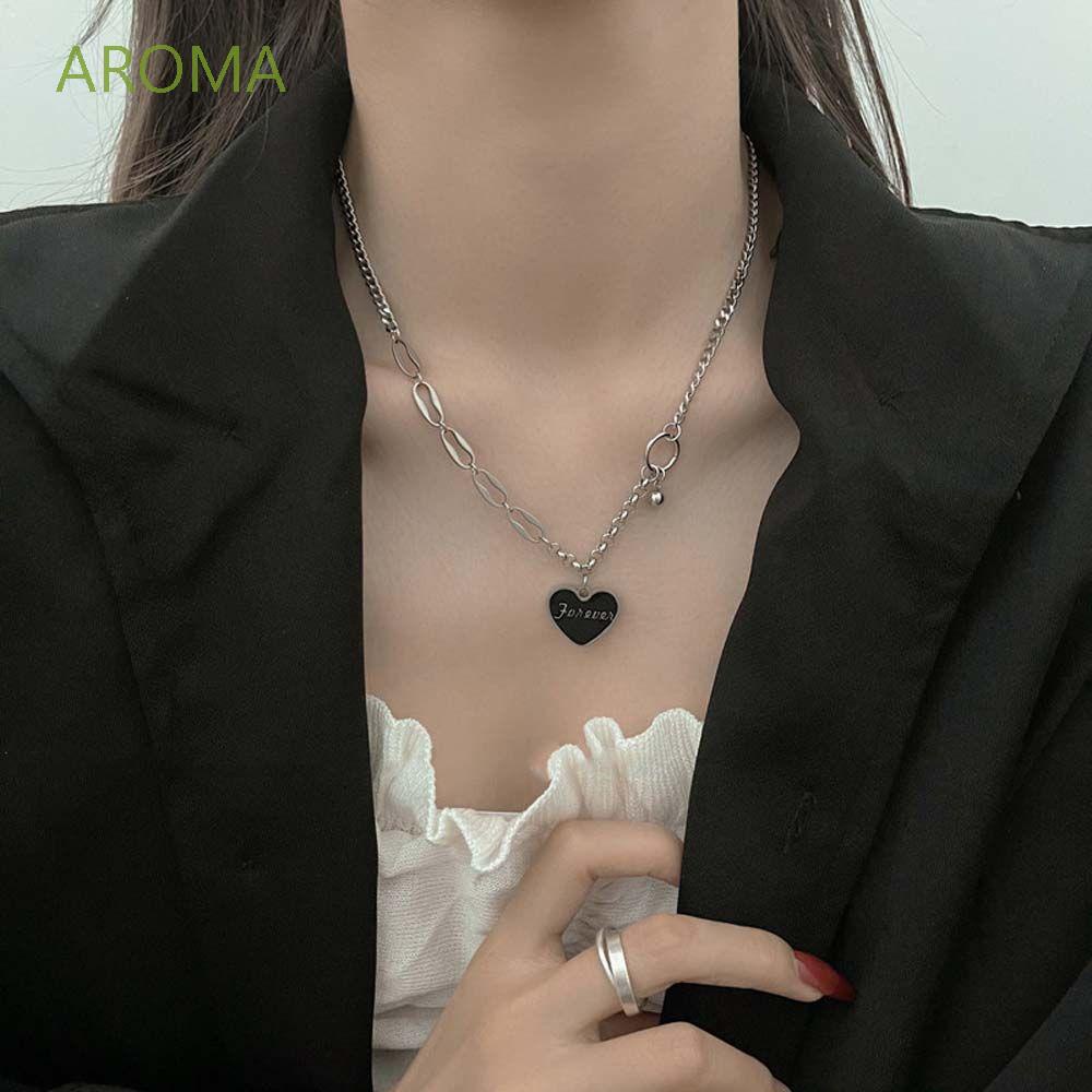 Vòng cổ hợp kim mặt hình trái tim phong cách Hàn Quốc thời trang cho nữ