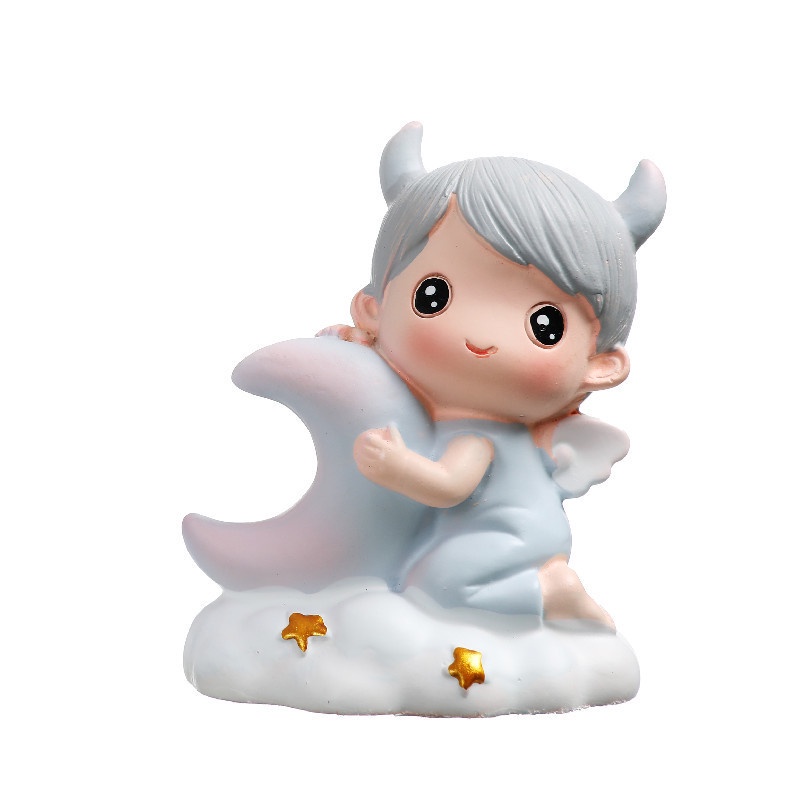 phụ kiện bánh kem sinh nhật [FREESHIP❤️] em bé sừng ôm trăng sao