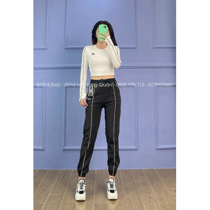 Áo croptop tay dài 2 sọc, áo croptop das tay dài  Eothon60