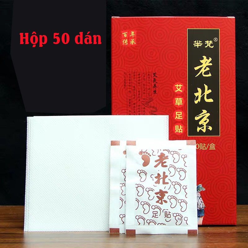 Hộp 50 miếng dán chân ngải cứu thải độc bắc kinh