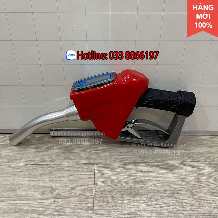 Cò bơm hóa chất, xăng dầu có đồng hồ đo lưu lượng