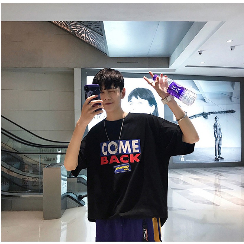 Áo phông nam nữ form rộng tay lỡ unisex Come Back 2 màu trắng đen siêu đẹp - áo thun tay lỡ hàn quốc oversize ulzzang
