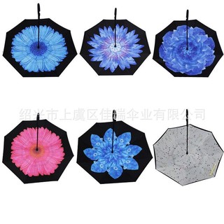 Ô dù gấp ngược chống tia UV chất lượng, che mưa nắng nút tắt mở cao cấp cho ô tô, xe hơi, xe bus, đi bộ