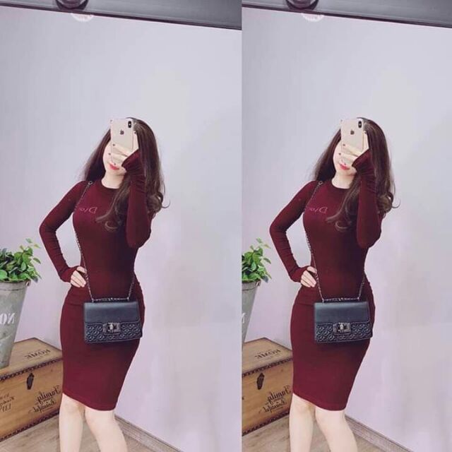 Đầm body tay dài cổ tròn lên phom dáng chuẩn | BigBuy360 - bigbuy360.vn