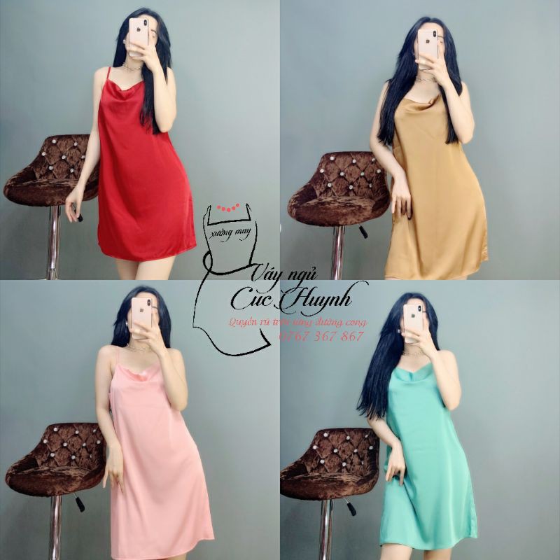 Váy ngủ nữ 💖 FREESHIP 💖 Váy ngủ cao cấp loại tốt - Đầm ngủ 2 dây thiết kế cổ đổ quyến rũ có đủ màu, đủ size | BigBuy360 - bigbuy360.vn