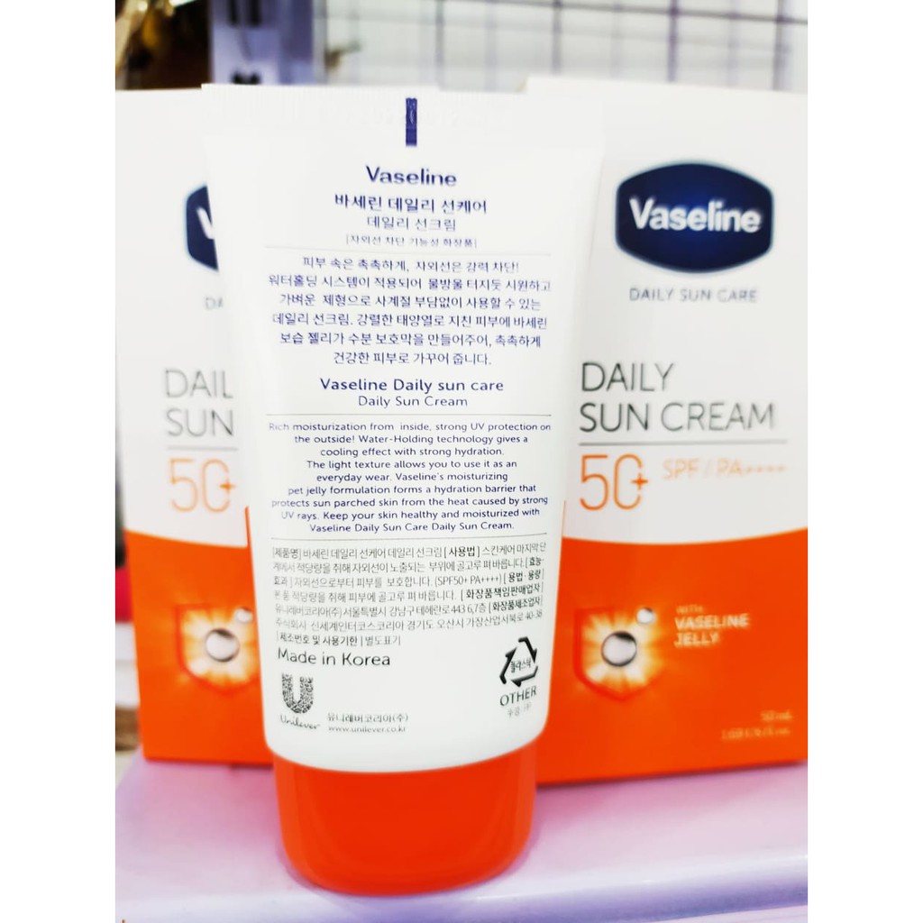 Kem chống nắng Vaseline Hàn Quốc Daily SPF 50++++/ Tone-up SPF 40+++ có tem nhập khẩu