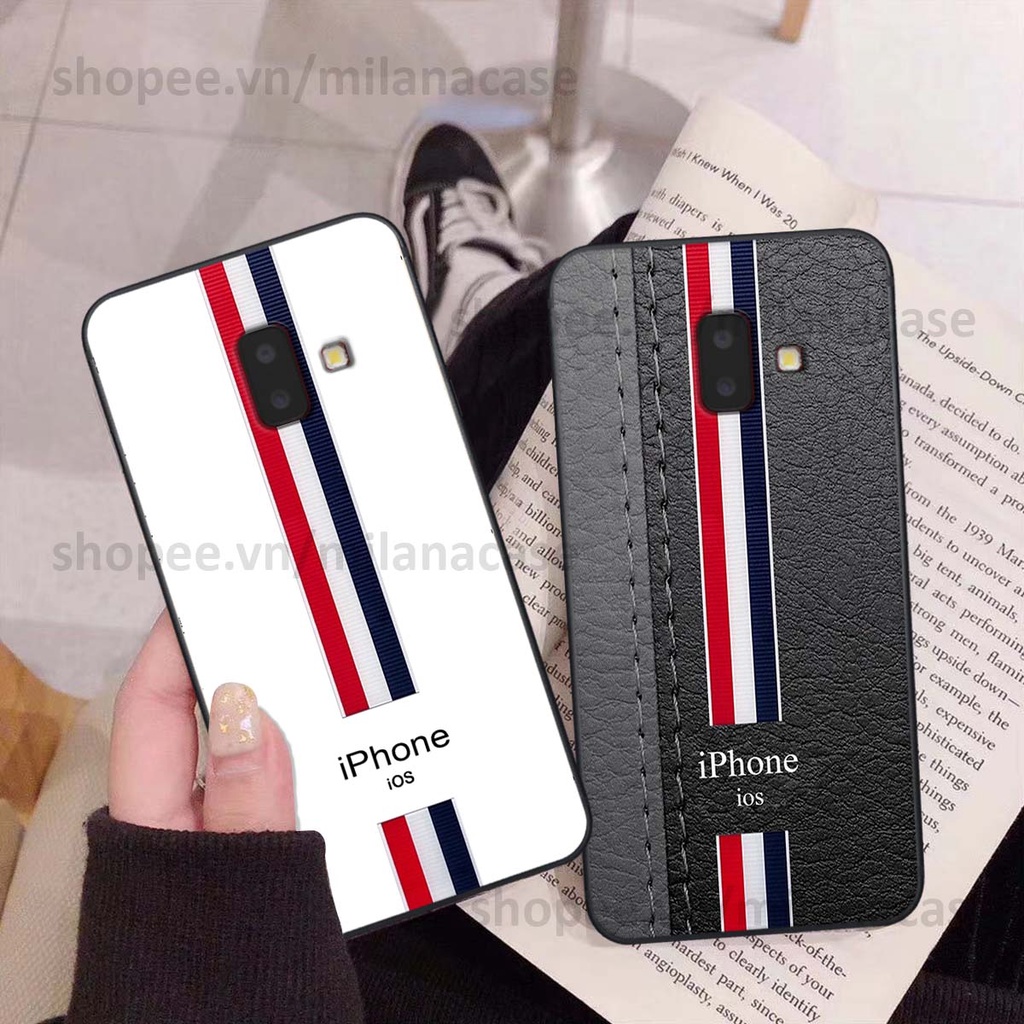 Ốp Samsung J6 2018 / J6 Plus / J6+ in giả da phong cách thể thao, cá tính, thời trang