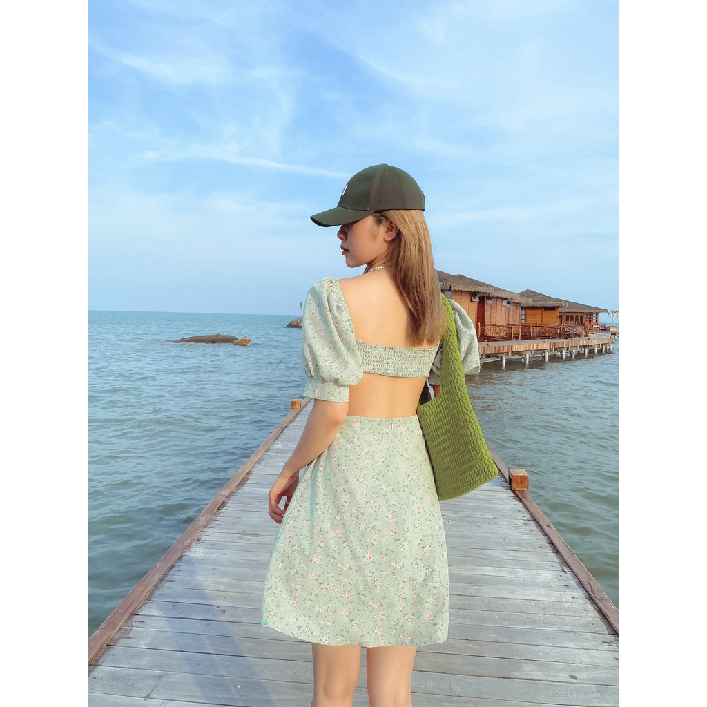 Đầm hoa xanh mint Vivi dress Gem Clothing SP060599