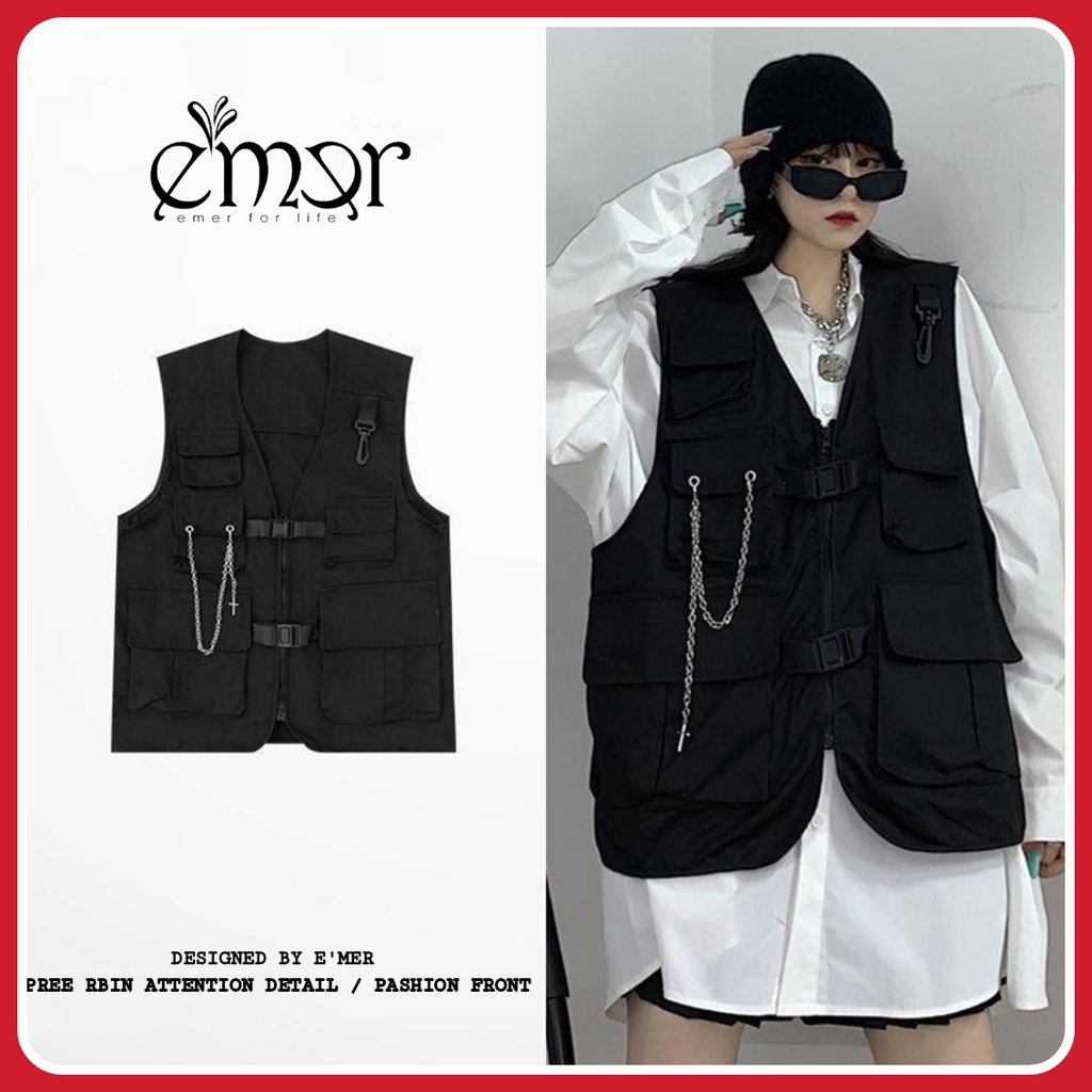 Áo Gile Nam Nữ Quảng Chấu Form Rộng Chất Thô Đứng Form Dáng Đẹp Unisex Phong cách Ulzzang Hàn Quốc