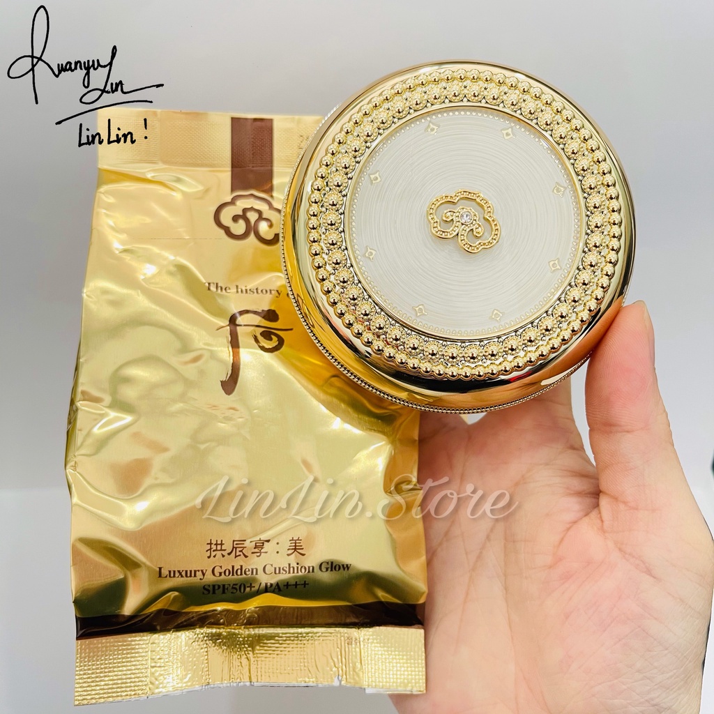 Set phấn nước Whoo Luxury Golden Cushion Glow 2 Sản Phẩm, Độ che phủ cao, SPF50+/ PA+++ | BigBuy360 - bigbuy360.vn