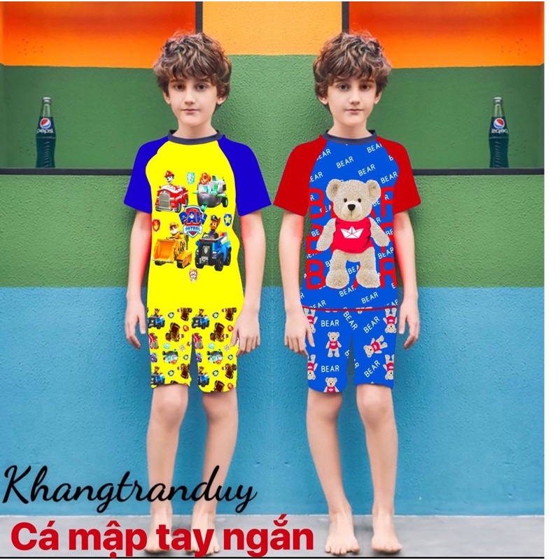 Bộ bơi bé trai hai mảnh hoạt hình nhiều màu 15-45kg