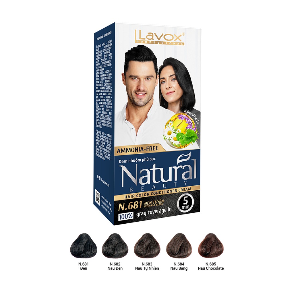 NHUỘM TÓC THẢO DƯỢC PHỦ BẠC LAVOX - Không Amoniac - Siêu Dưỡng Tự Nhiên