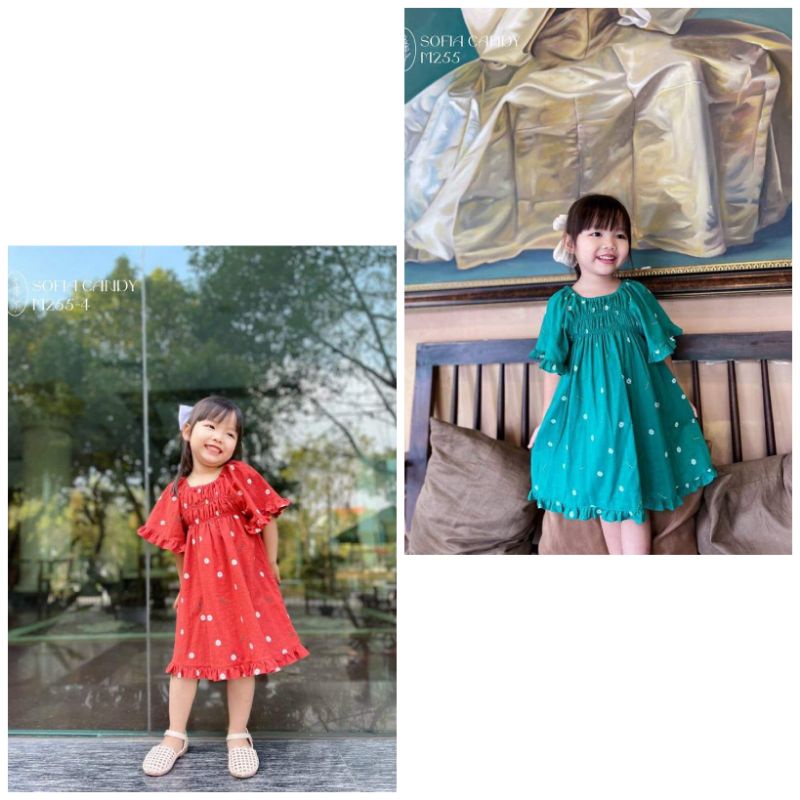 Váy linen hoa nhí 1-10y