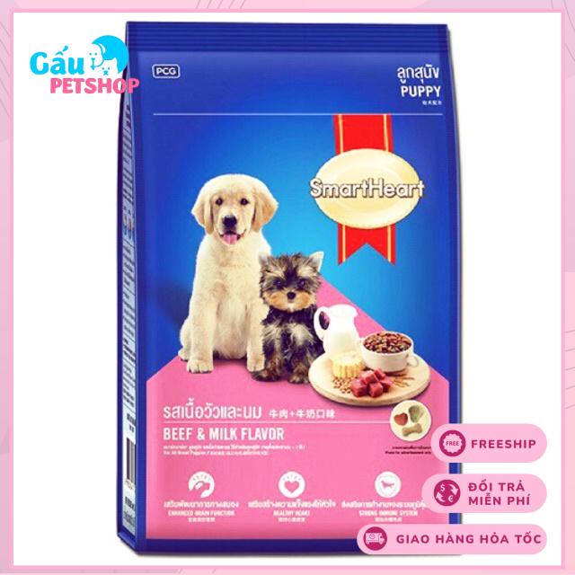 Thức Ăn Cho Chó Con Hạt Smartheart Puppy Hương Vị Thịt Bò Và Sữa