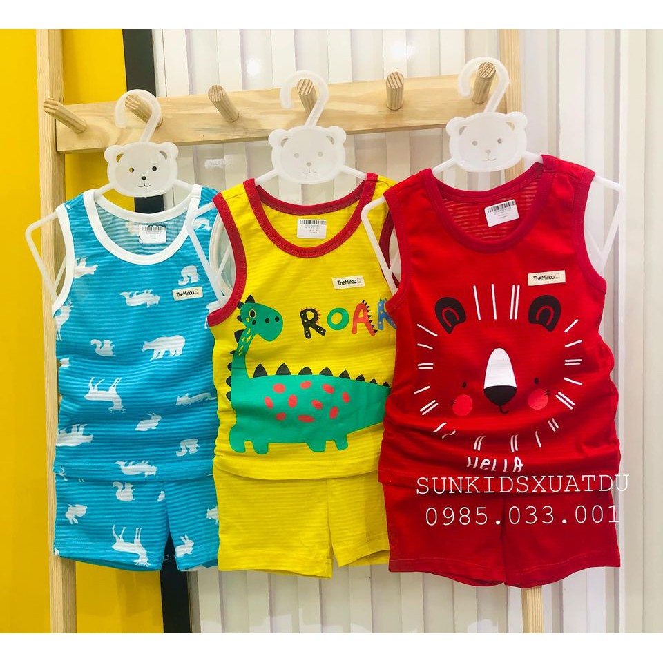 Bộ bé trai cotton tre loại BA LỖ