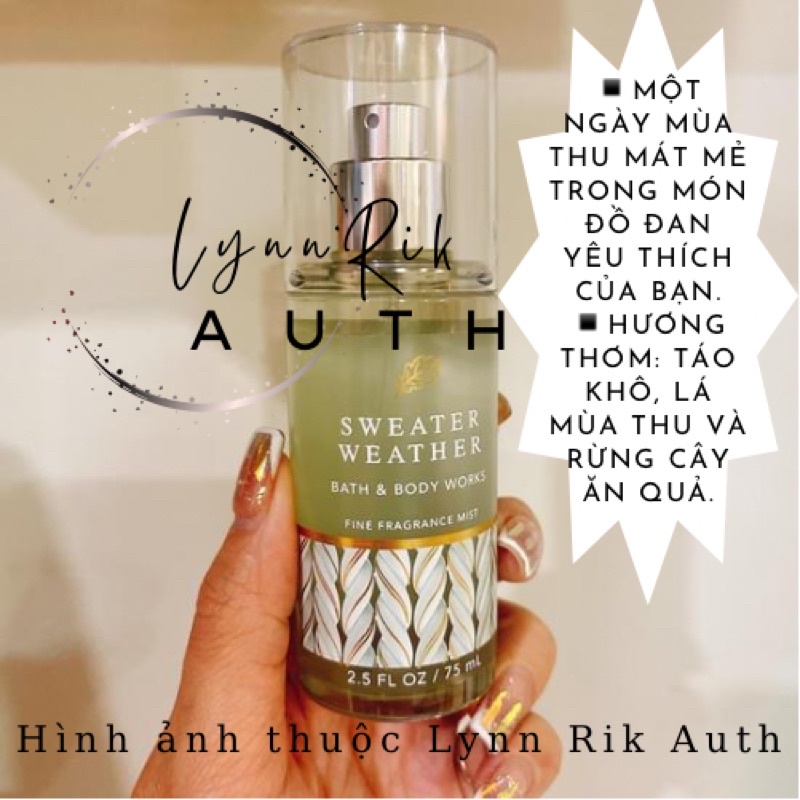 SWEATER WEATHER - XỊT THƠM BODY MIST DƯỠNG THỂ BATH & BODY WORKS