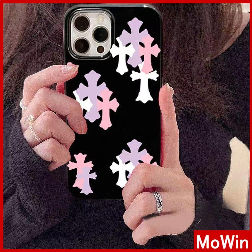 Ốp điện thoại TPU màu đen họa tiết hồng chống sốc thích hợp cho iPhone 13 Pro Max /12