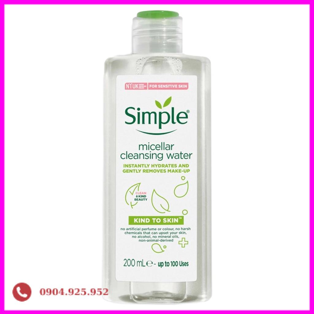 Nước tẩy trang Simple Kind To Skin Micellar Cleansing Water 200ml