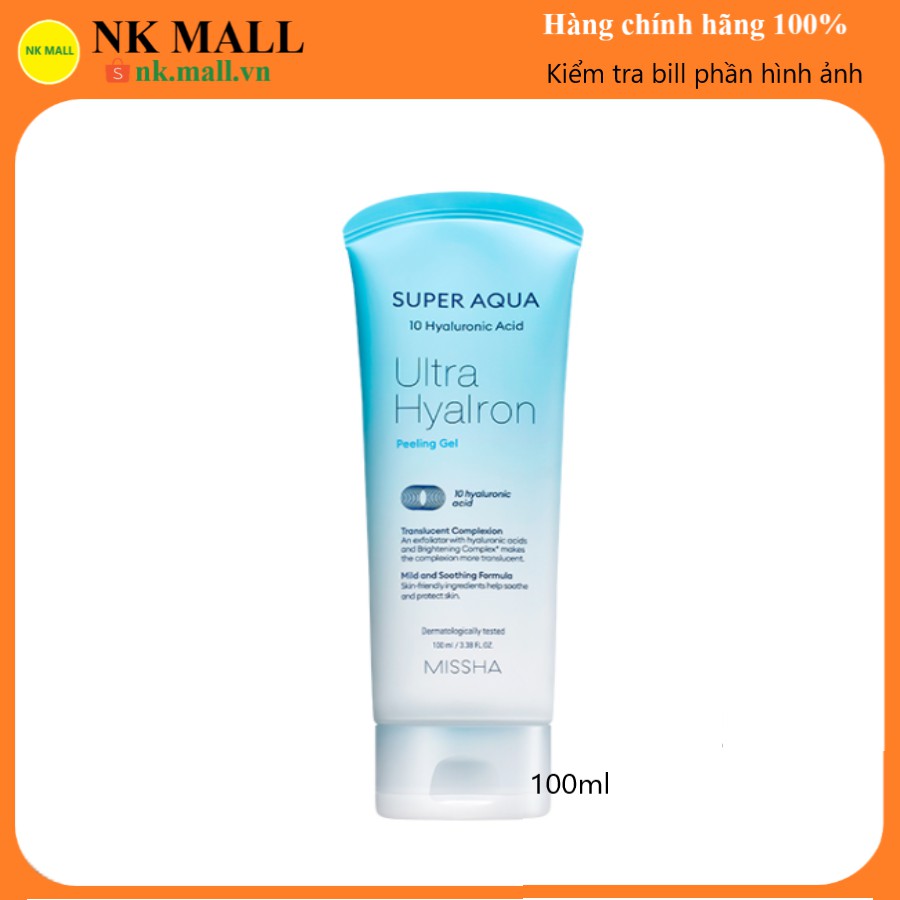 (Đủ bill) Tẩy Tế Bào Chết Missha Super Aqua Ultra Hyalron Peeling Gel 100ml