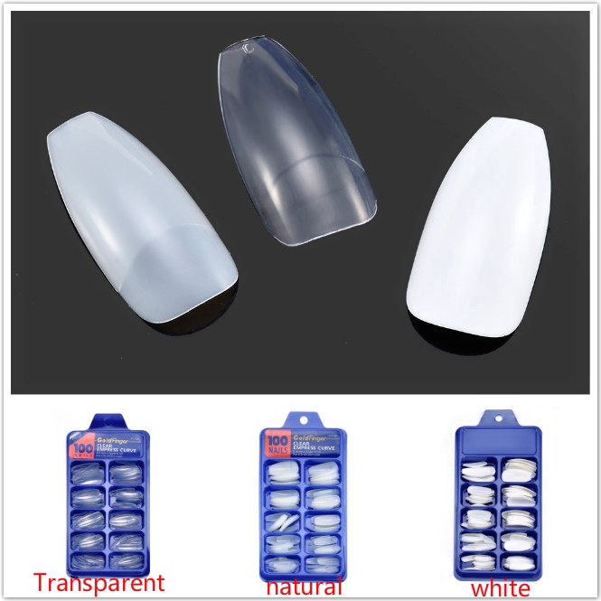 Set 100 móng tay giả trang trí nghệ thuật kiểu Pháp nhiều kiểu tùy chọn