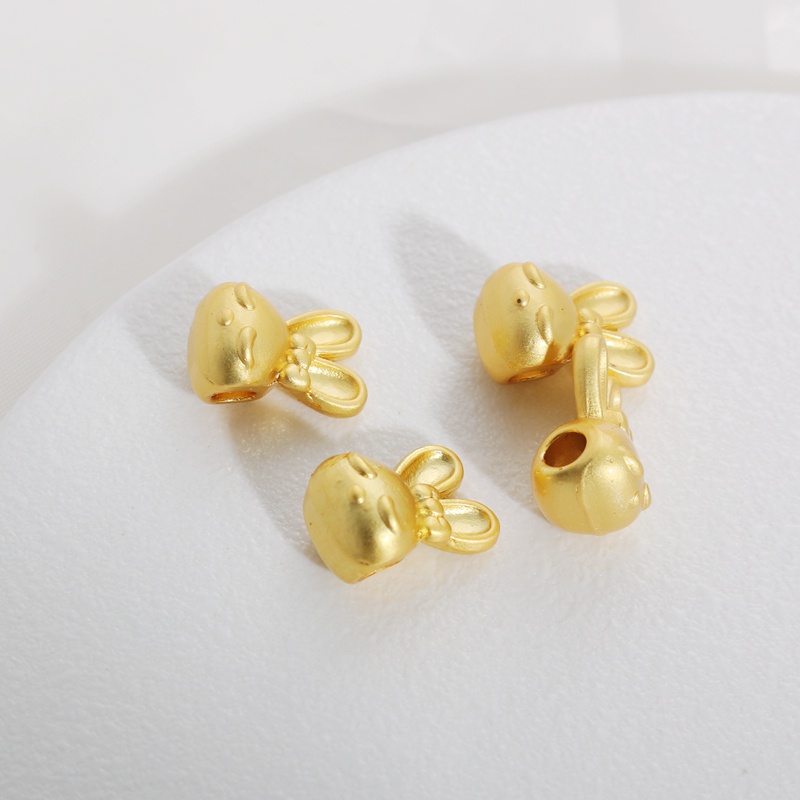 Hạt Xỏ Lỗ Bằng Đồng 18k Màu Vàng Đồng 10 * 15mm Dùng Làm Trang Sức Thủ Công