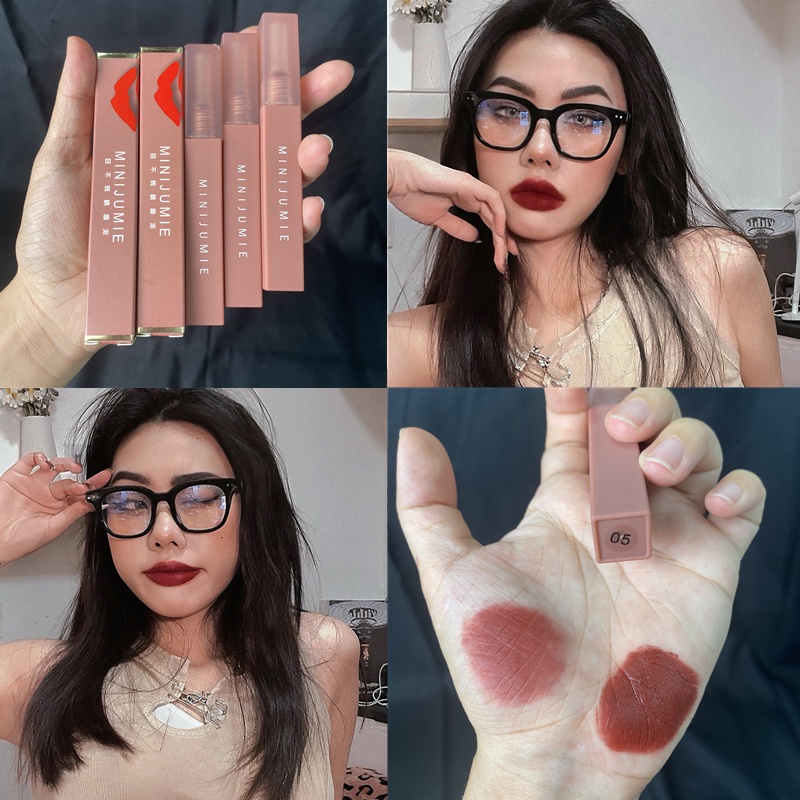 (Bán Buôn – Sỉ) Son kem Lì Minijumie Chính Hãng Hàng Nội Địa Trung Vỏ Cam Vuông Lên Màu Cực Đẹp