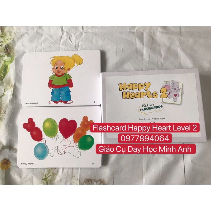 Flashcards  Happy Heart Stater -1-2 đủ bộ ☘️Thẻ dạy Tiếng Anh cho trẻ từ 3-6 tuổi