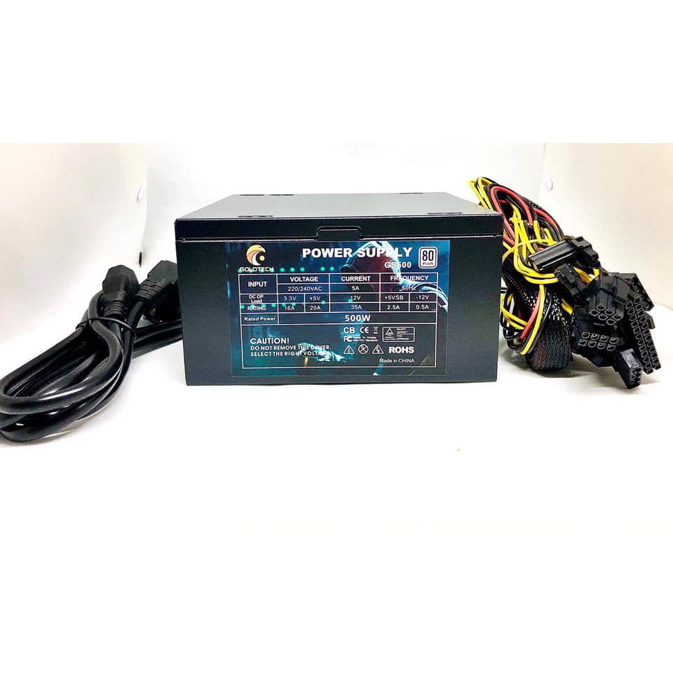 Nguồn máy tính 500W 80 Plus Goldtech