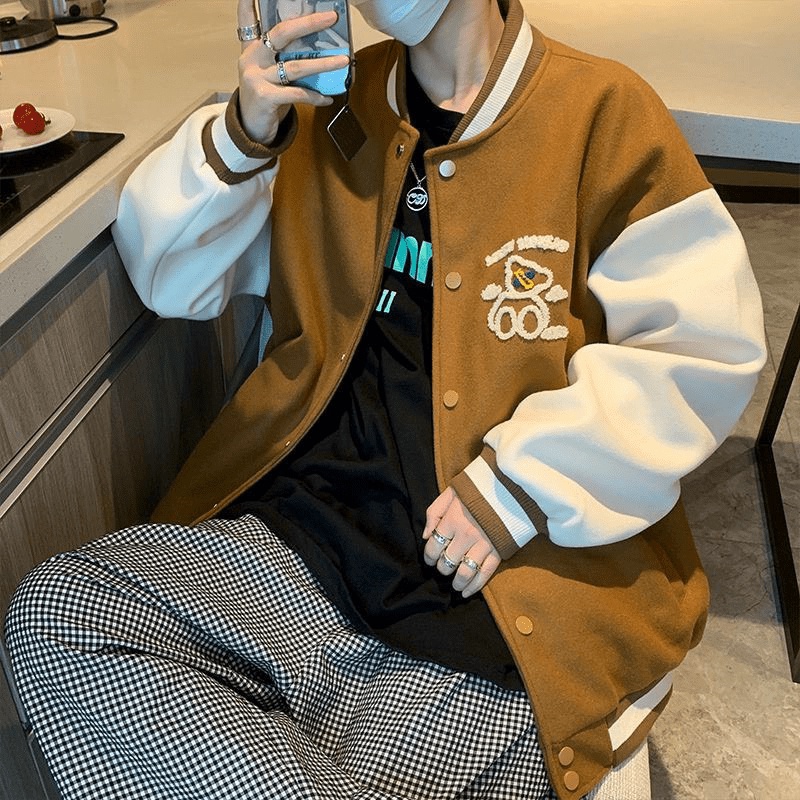 (FREE SHIP) ÁO KHOÁC BOMBER NỮ HỌA TIẾT NAM NỮ GẤU CUTE ĐƠN GIẢN THỜI TRANG TK 2022