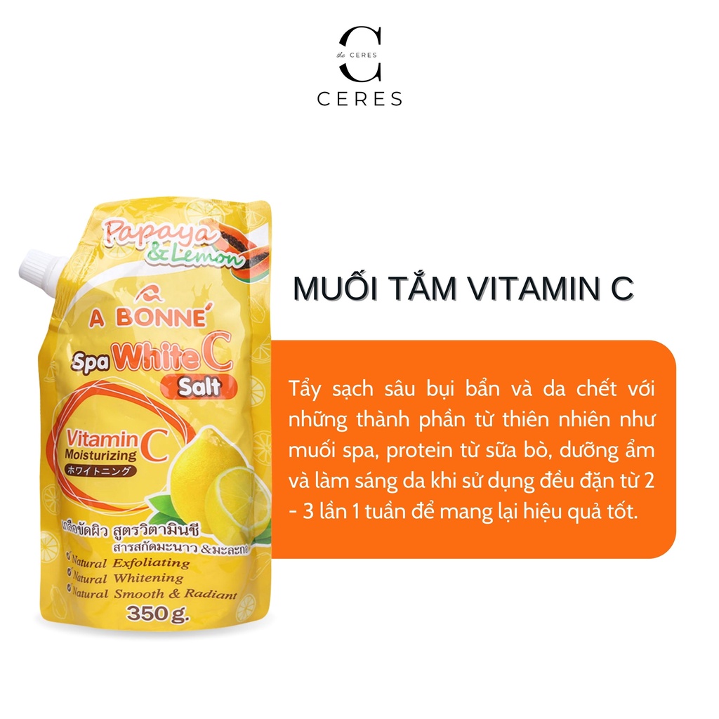 Muối Tắm Sữa Bò A Bonne Vitamin C - Tẩy Tế Bào Da Chết Body Thái Lan 350gr