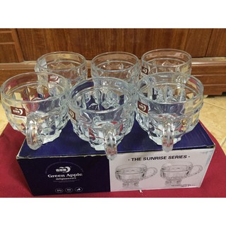 Hộp 6 Cốc Thủy Tinh - Cốc uống nước Có Quai
