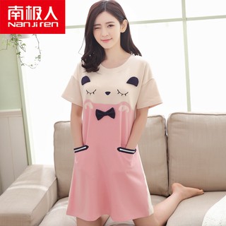 Bộ đồ ngủ chất liệu cotton mỏng ngắn tay dành cho nữ