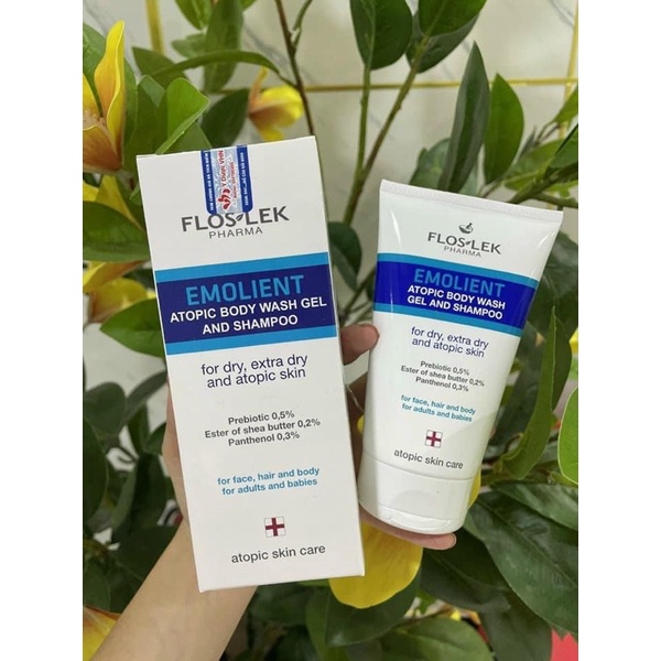 Gel tắm gội Floslek Emolient Atopic Body Wash Gel and Shampoo Cho Da Viêm Da Cơ Địa, Da Khô