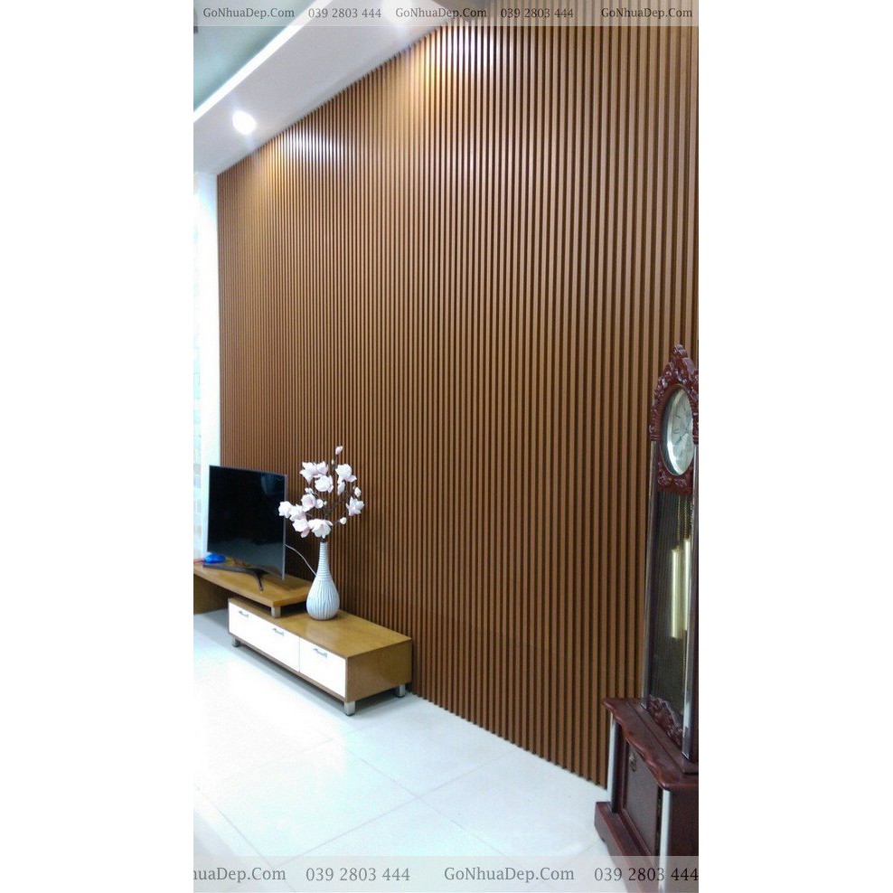 tấm ốp gỗ nhựa composite 5 sóng thấp - phủ phim trang trí nội ngoại thất Đà Nẵng