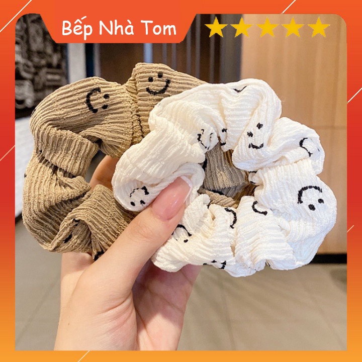 Dây Buộc Tóc Hình Mặt Cười Xinh Xắn Phong Cách Hàn Quốc
