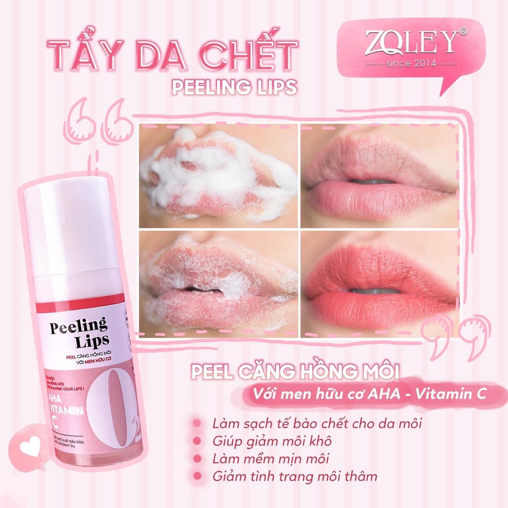 Peel Môi Khử Thâm Zoley Làm Hồng Môi PeeLing Lips AHA