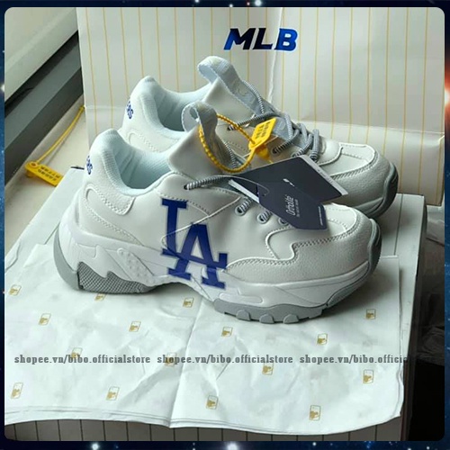 Giày_MLB LA Big Ball Chunky A , Giày_MLB Trắng Chữ Xanh Tăng Chiều Cao Full Box Bill Dành Cho Nam Nữ