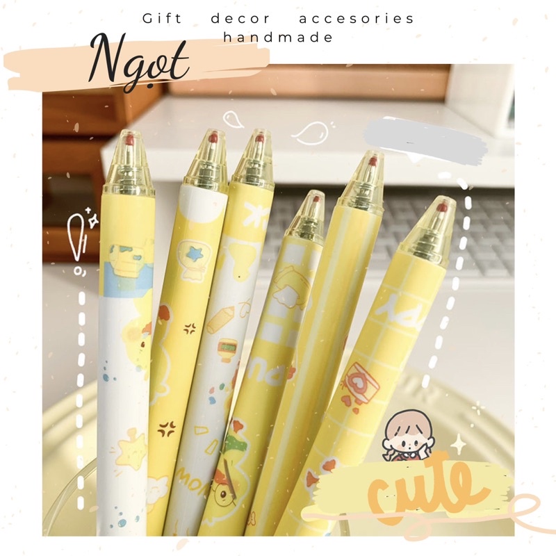 Bút Bi Nước Đen 0,5mm Vịt Vàng Duck Lovely