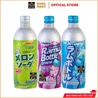 Nước Soda Sangaria 500g có ga 3 vị nội địa Nhật Bản