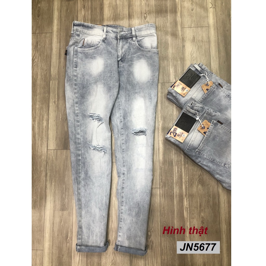 Quần jean nam co giãn rách gối JN5677