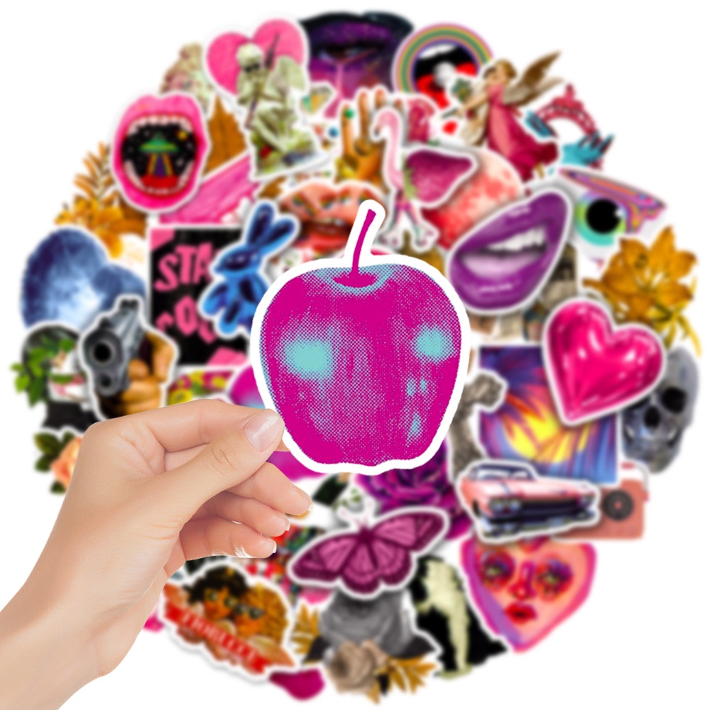 Bộ 50/25/10 Miếng Dán Ốp Điện Thoại Chống Thấm Nước Họa Tiết Graffiti Nghệ Thuật Retro