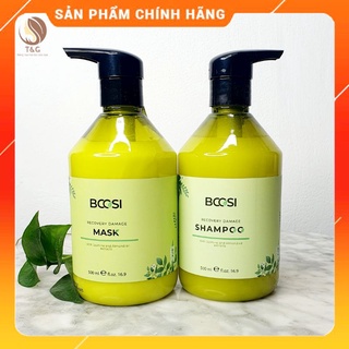 Cặp đôi dầu gội và mặt nạ ủ tóc phục hồi hư tổn và bảo vệ da đầu Bcosi Recovery Damage  500ml hàng chính hãng
