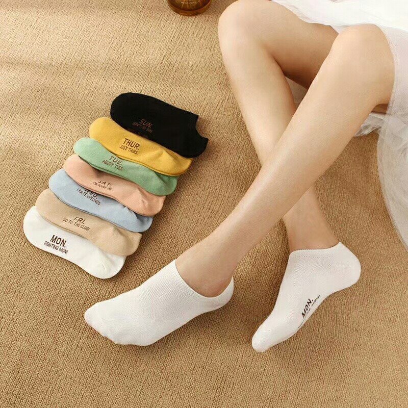 TÚI 7 đôi Tất nam nữ cổ ngắn cao cấp cute hàn quốc khử mùi hôi chân nhiều màu đẹp TATNU10